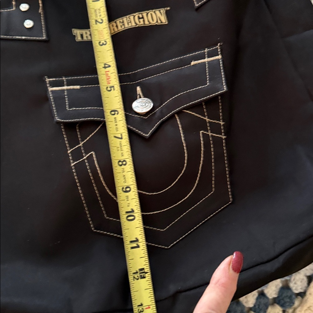 True Religion Black Tote with White Stitching - Picture 6 of 7